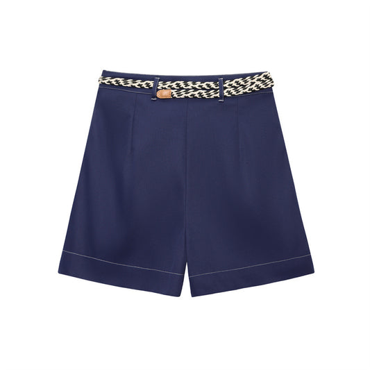 Women's Belt Double Breasted Culottes Short