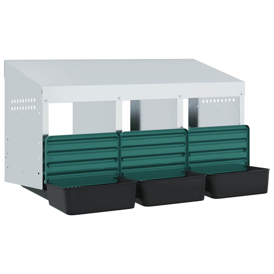 Chicken Nesting Box 3 Compartments Wall Mounted Galvanized
