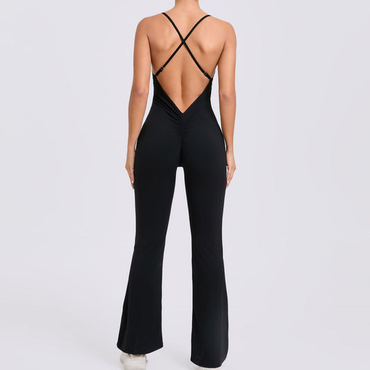 Shoulder Strap Horn Yoga Jumpsuit
