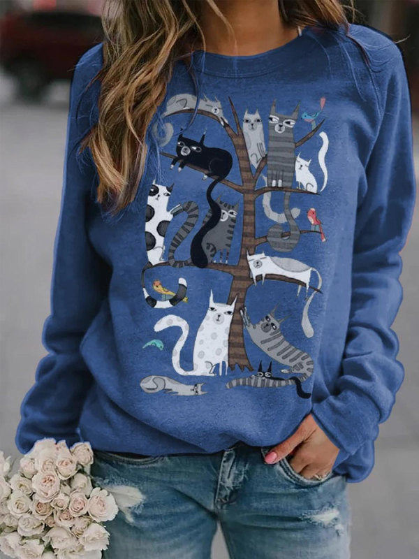 Long Sleeve Gradient Print Pullover Sweatshirt