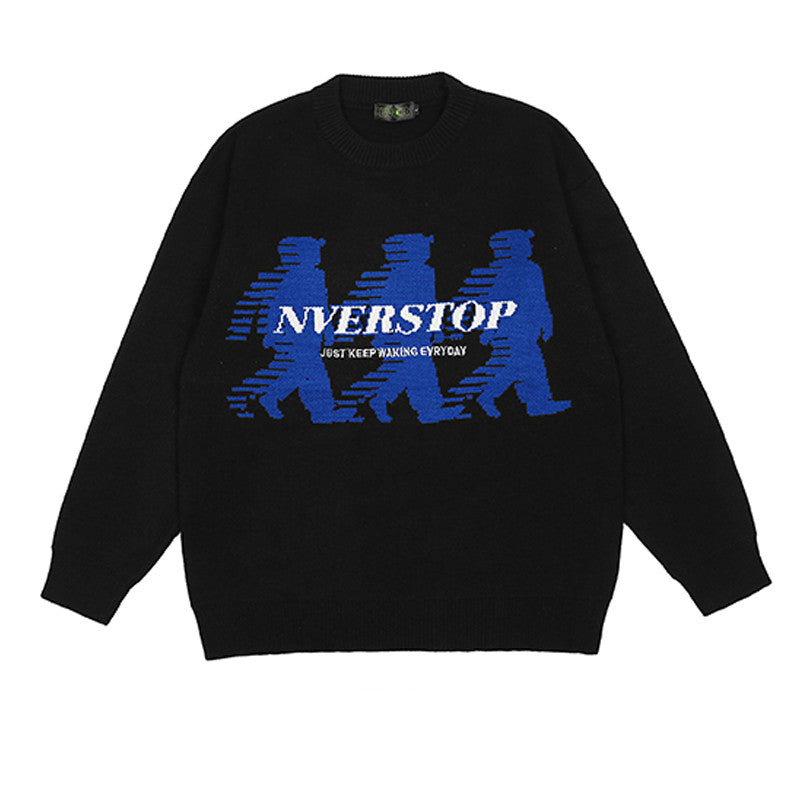 Amerikansk Street Retro Crewneck Sweater