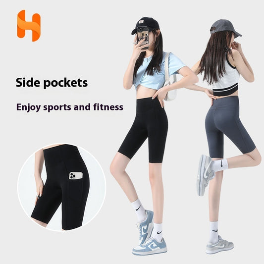 Sports Fitness Belly Contracting Hip Lifting Cycling Pants Yoga