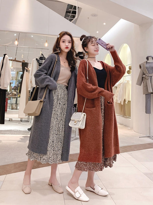 Korean-style Long Sweater Cardigan Mid-length Autumn Wear