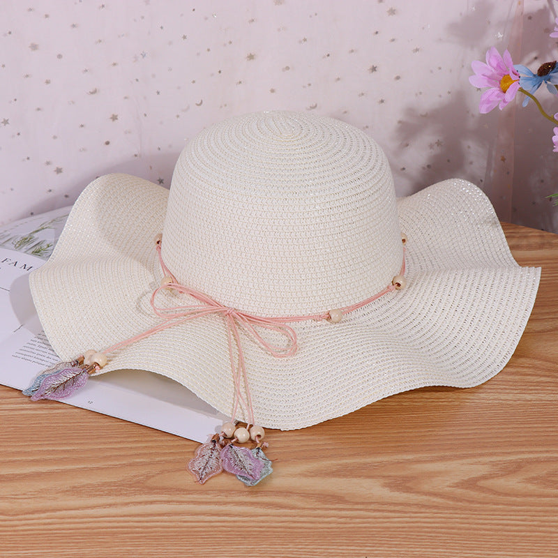 New Ladies Big Brim Wave Straw Hat Outdoor Shade