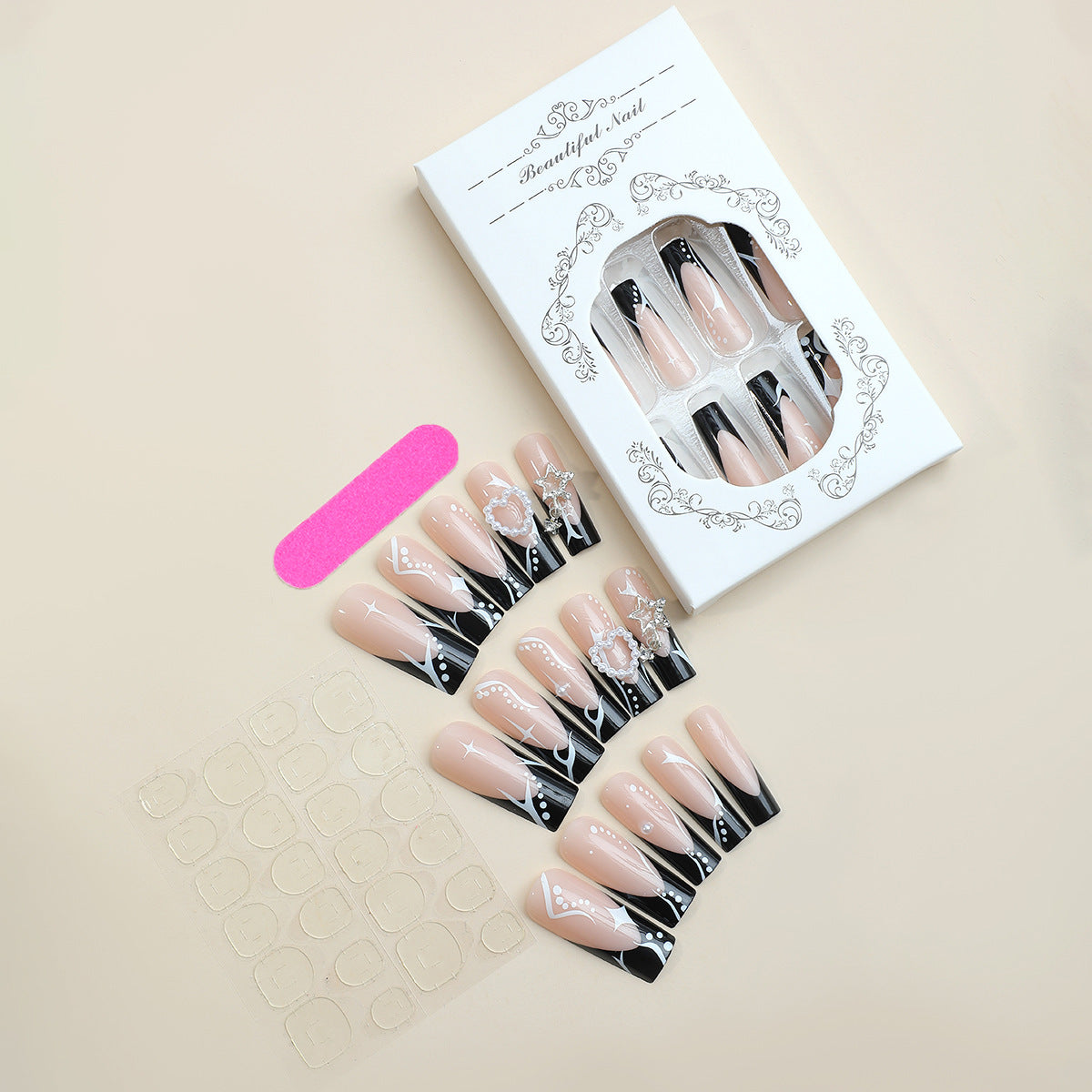 Three-dimensional Love Star Tassel Manicure
