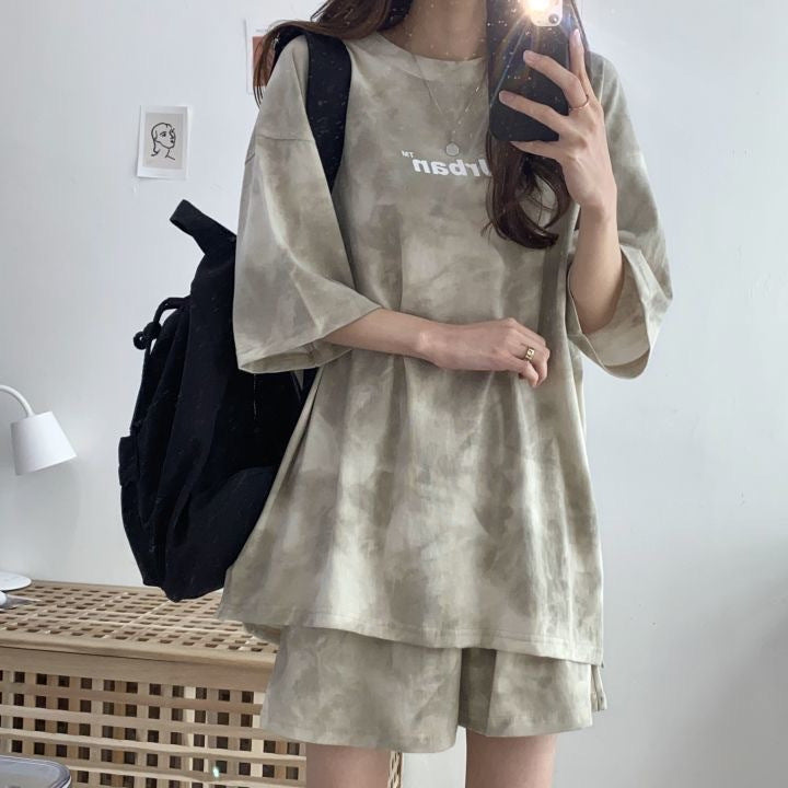 Women's Casual Two-piece Set With Top And Shorts