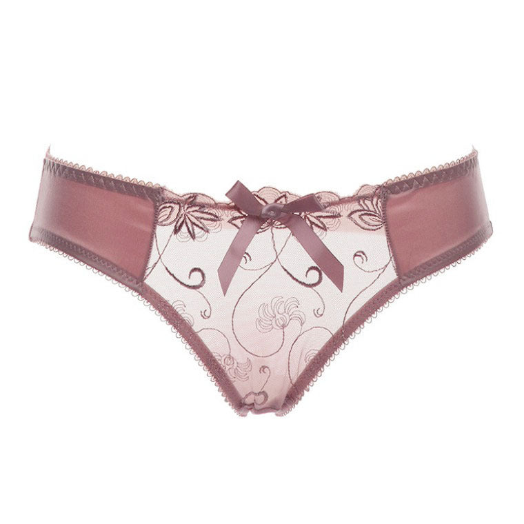 Ladies Fashion Transparent See Through Hollow Embroidery Briefs
