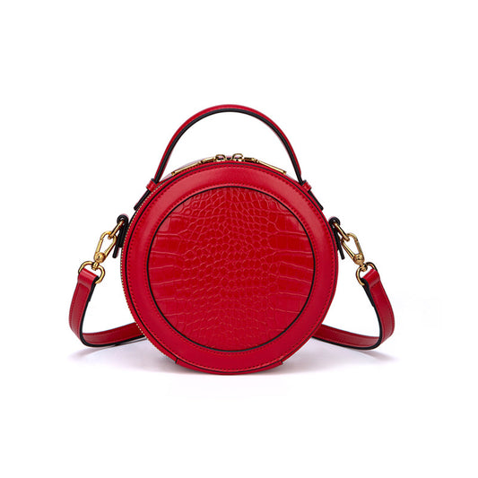 New Trendy Minority Fashion Pattern Small Round Handbag