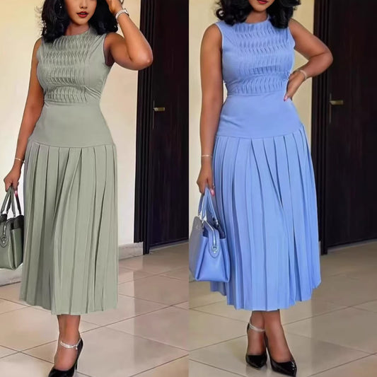Fashionable Slim-fit Solid-color Dress For Women