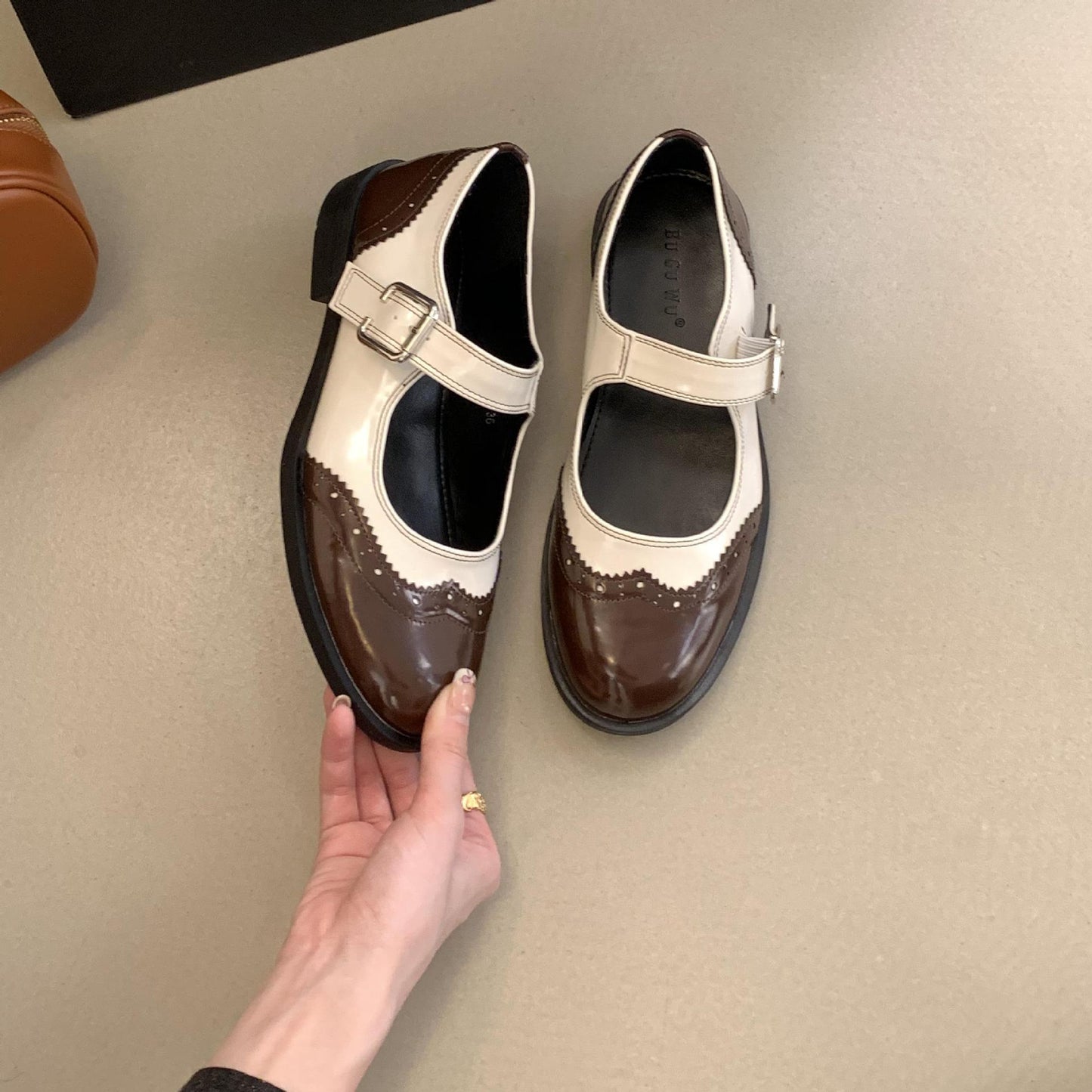 Chunky Heel Retro Minority Mary Jane Leather Shoes