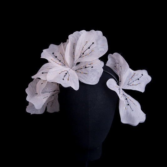 Handmade Silk Yarn Flower Headdress Bride