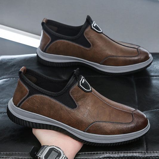 Mens Soft Leather Business-Casual British-Style Breathable Leather Shoes