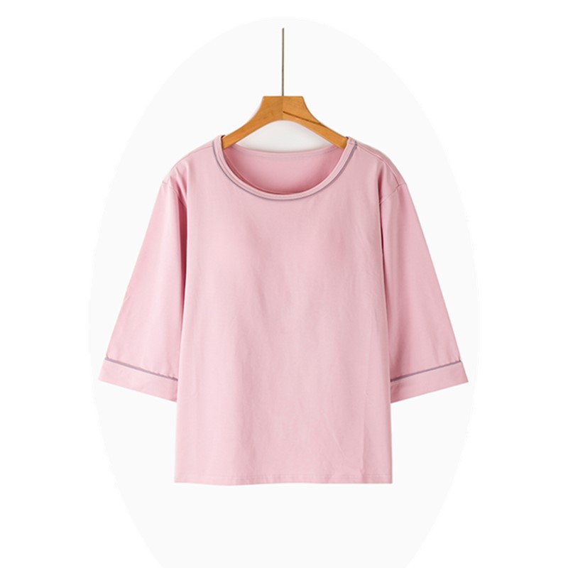 Cup Integrated Three-quarter Long-sleeved T-shirt Casual Home Wear