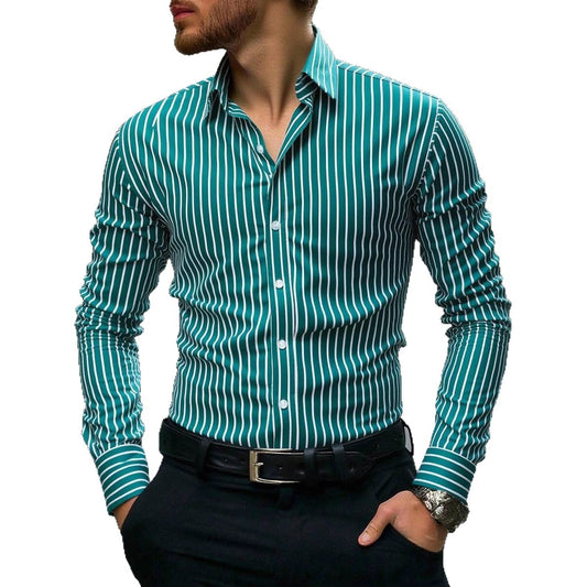 Men's Casual Simple And Fashionable Long-sleeved Shirt