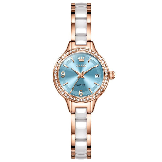 Oulishi Womens Watch With A Ceramic Strap A Versatile Quartz Timepiece