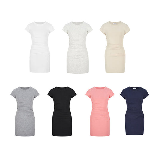 Figure-flattering Basic Short-sleeve Dress