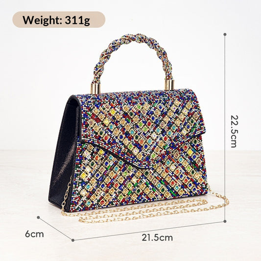 European And American Retro Banquet Handbag With A Sense Of High-end Inlaid Diamonds