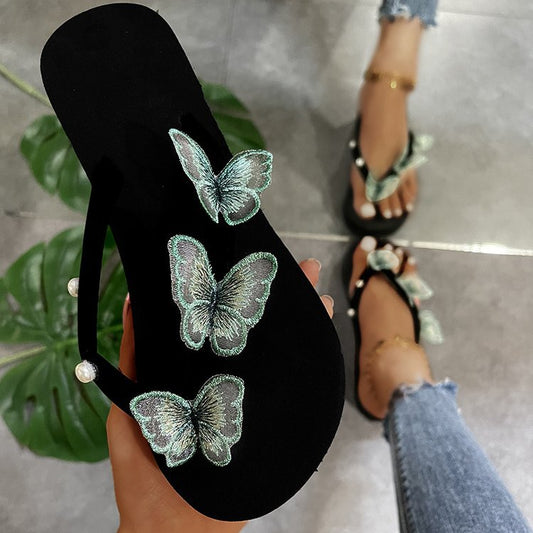 Women's New Style Pancake Bottom Butterfly Slippers