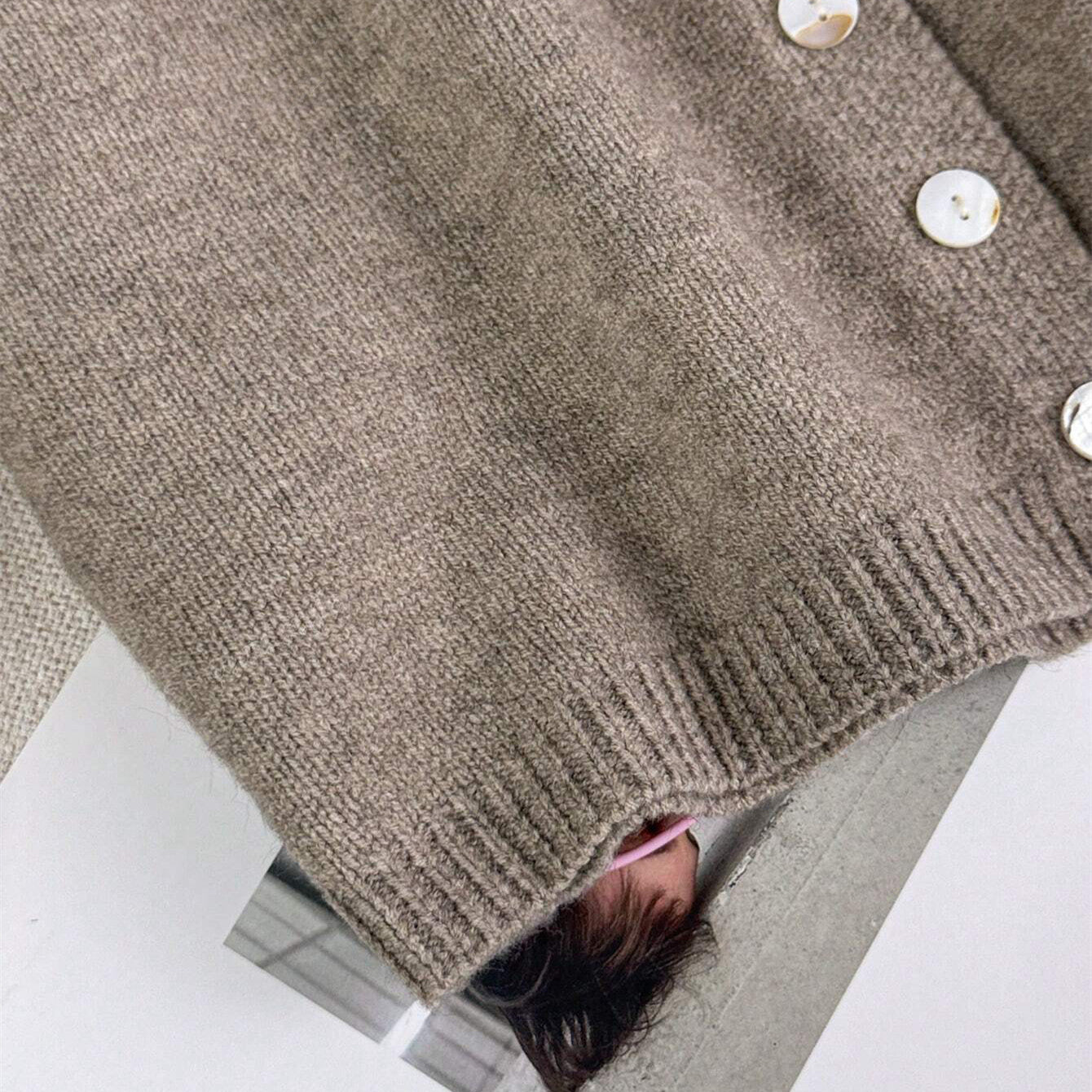 Women's Long Sleeve Solid Color Knitted Cardigan
