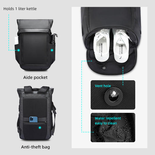 Men's Large Capacity Foldable And Expandable Backpack
