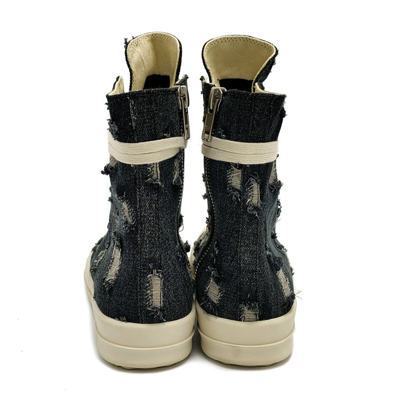 Ripped Denim Casual Canvas Shoes