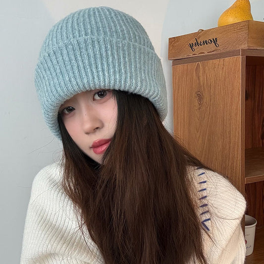 Women's Double-layer Wool Flanging Woolen Cap