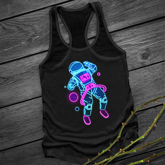 Neon Astronaut sort kortærmet T-shirt