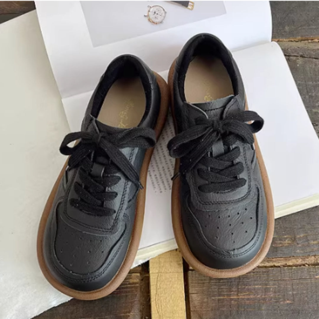 Artistic Round-toe Leather Shoes Mori Girl Harajuku Soft-soled Shoes