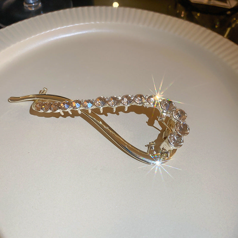 Delicate Diamond Inlaid Geometric Fashion Hairpin Metal