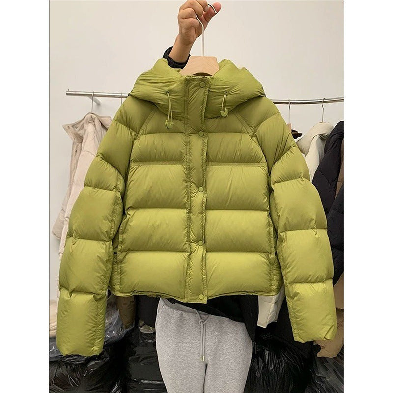 Autumn And Winter Solid Color Puff Short Hood Loose Cotton Padded Jacket
