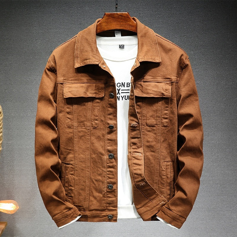 Handsome Korean Style Slim Fit Denim Coat For Men