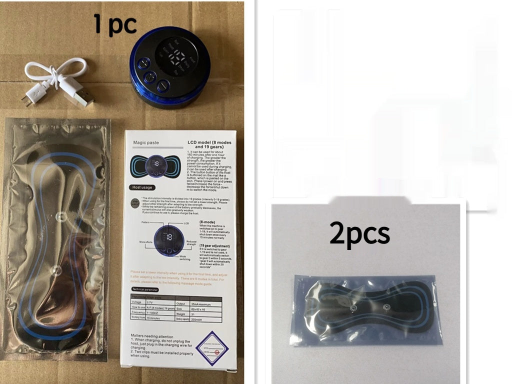 Mini Massage Pad Smart LCD Display Electrotherapy Massager Cervical Spine Waist Back Butterfly Instrument Pocket