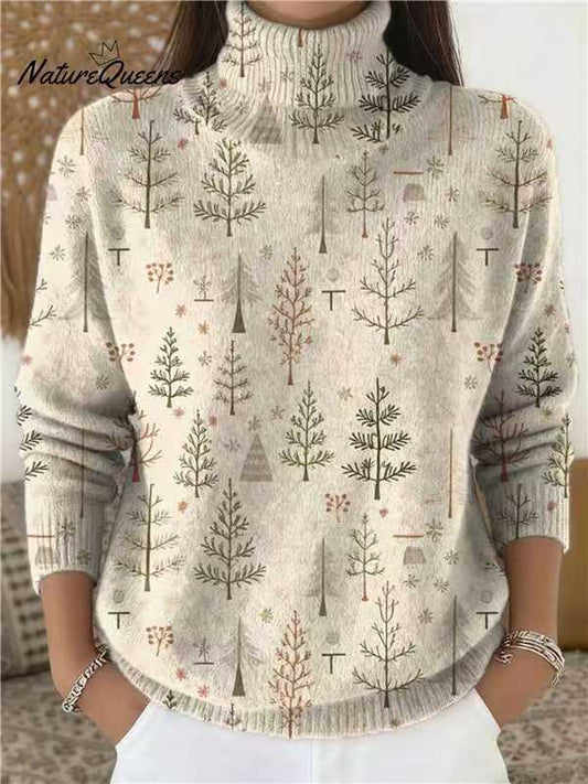 Christmas Abstract Print Casual Cape Jacket