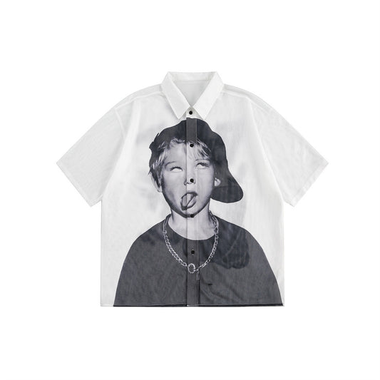 Creative Fashion Short-sleeved Shirt For Men And Women