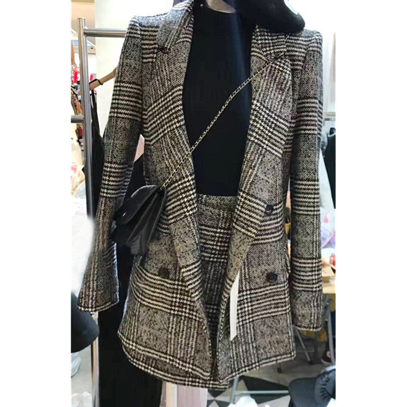 Fashion Slim Suit Jacket Slim Temperament Short Skirt Small Fragrance Suit