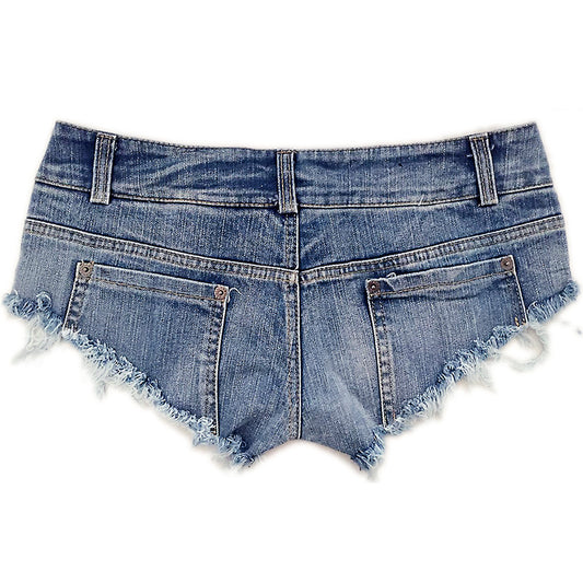 Women's Low-Waist Ripped Denim Shorts