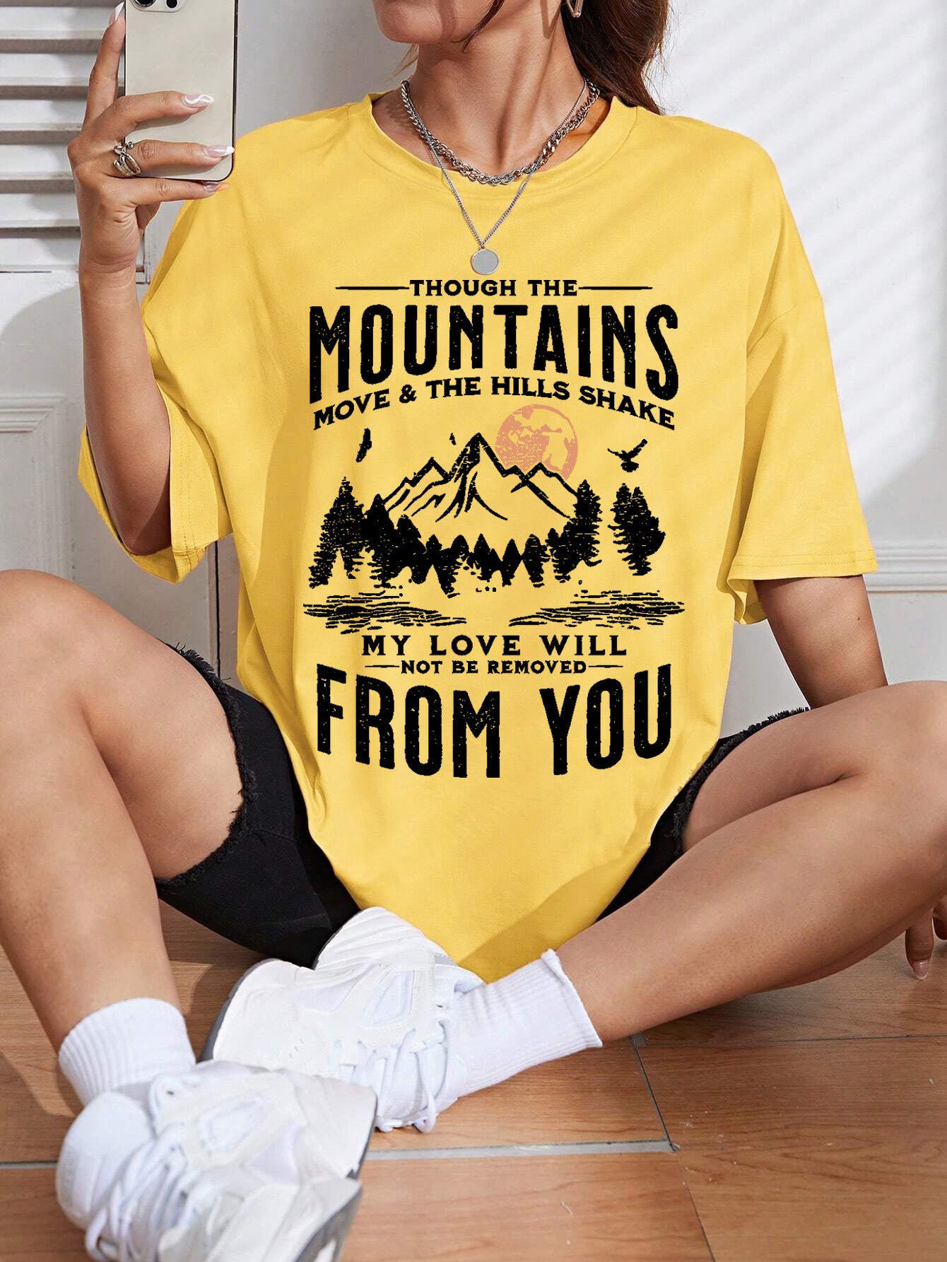Women's Cotton T-shirt Sunset Print