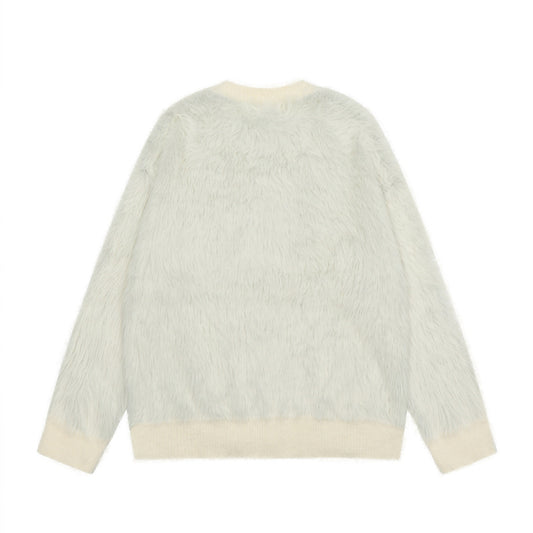 Cute Cartoon Cat Jacquard Milk Huhu Soft Glutinous Sweater For Men And Women