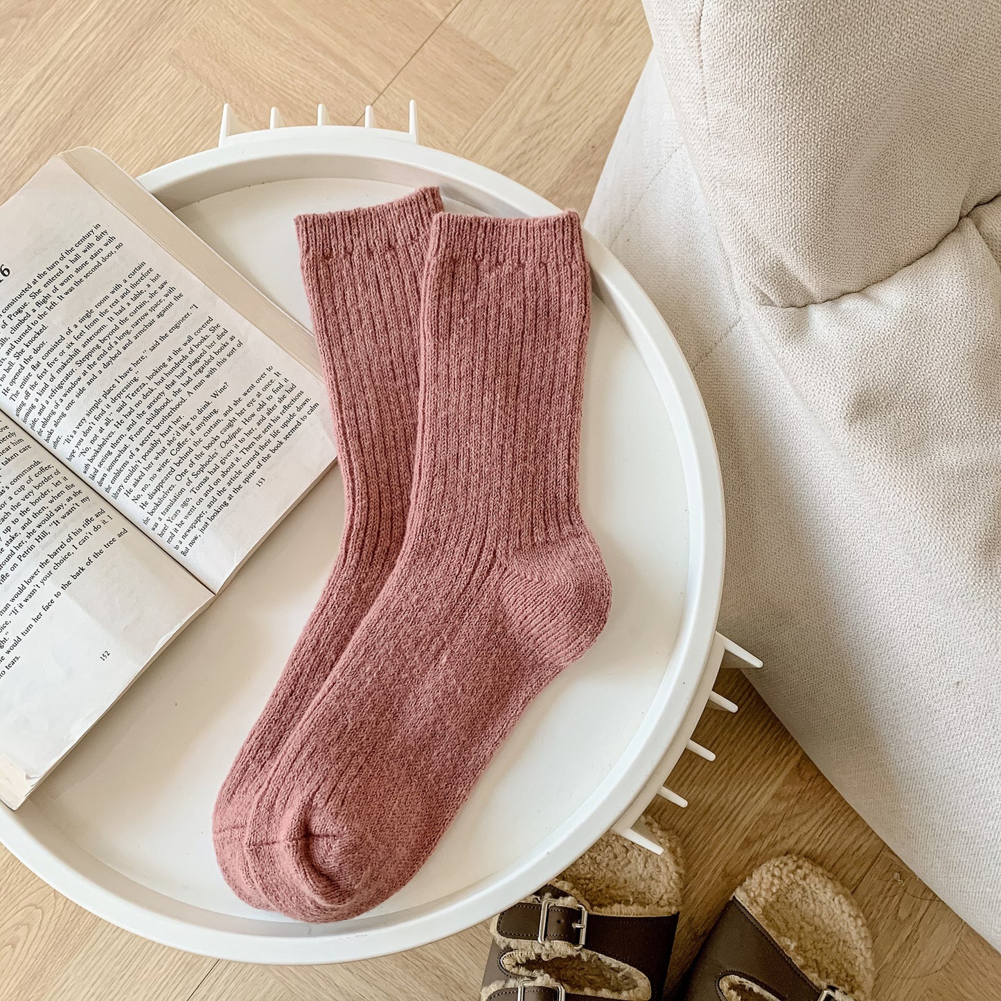 Japanese-style Solid-color Ankle Socks For Women