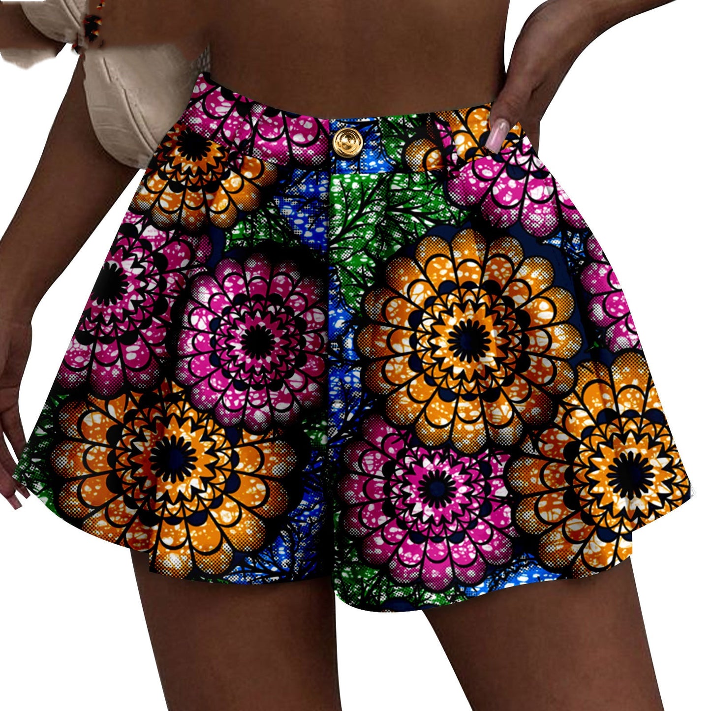 Dobbeltsidet print batikshorts