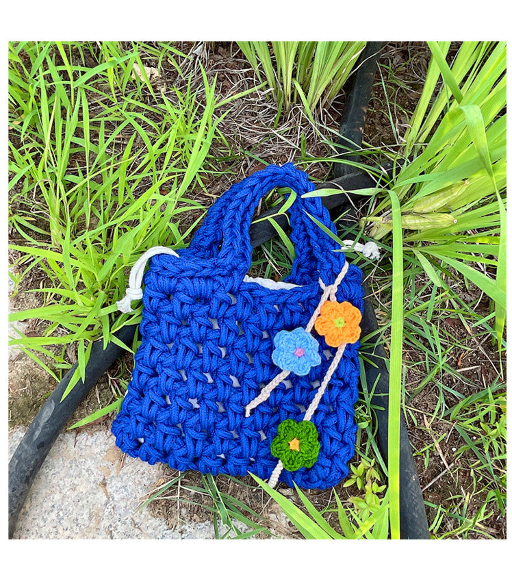 Thick Thread Cotton Rope Crocheted Hollow Handbag Women