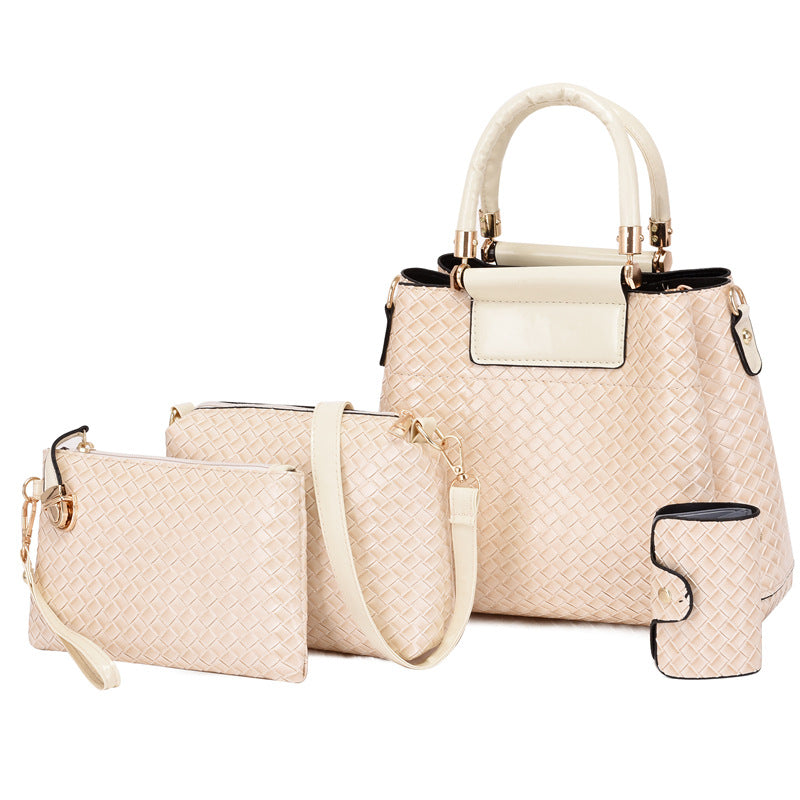 Fashion Embossed Four-piece Cover Mother Bag With Large Capacity