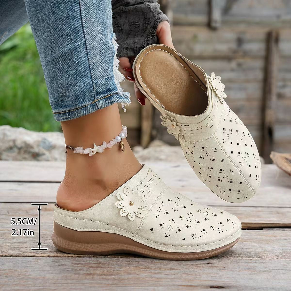 Flower Wedge With Women's Sandals Hollow Sandals Women