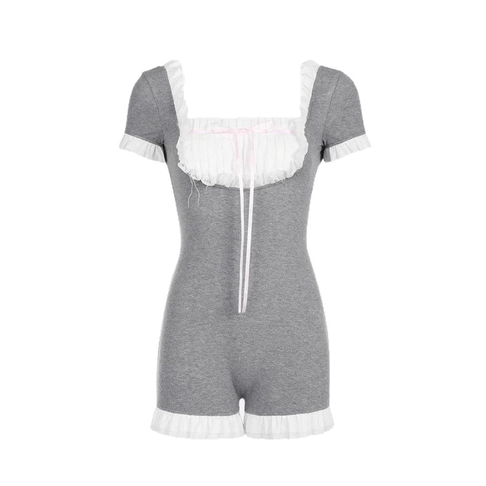 Women's Simple Lace Lace Pure Maid Jumpsuit