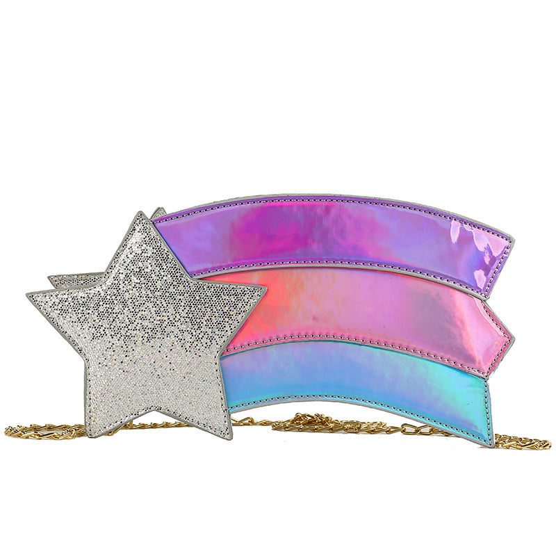 Popular Creative Sequined Five-star Rainbow Chain Shoulder Bag