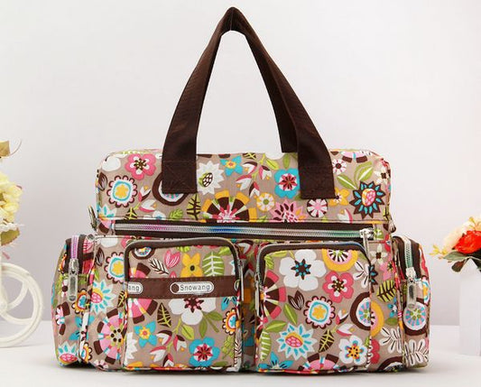 Women's Flower Cloth Waterproof Portable Shoulder Messenger Bag