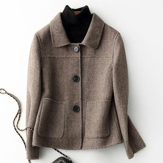 New Literary Retro Korean Short Woolen Coat