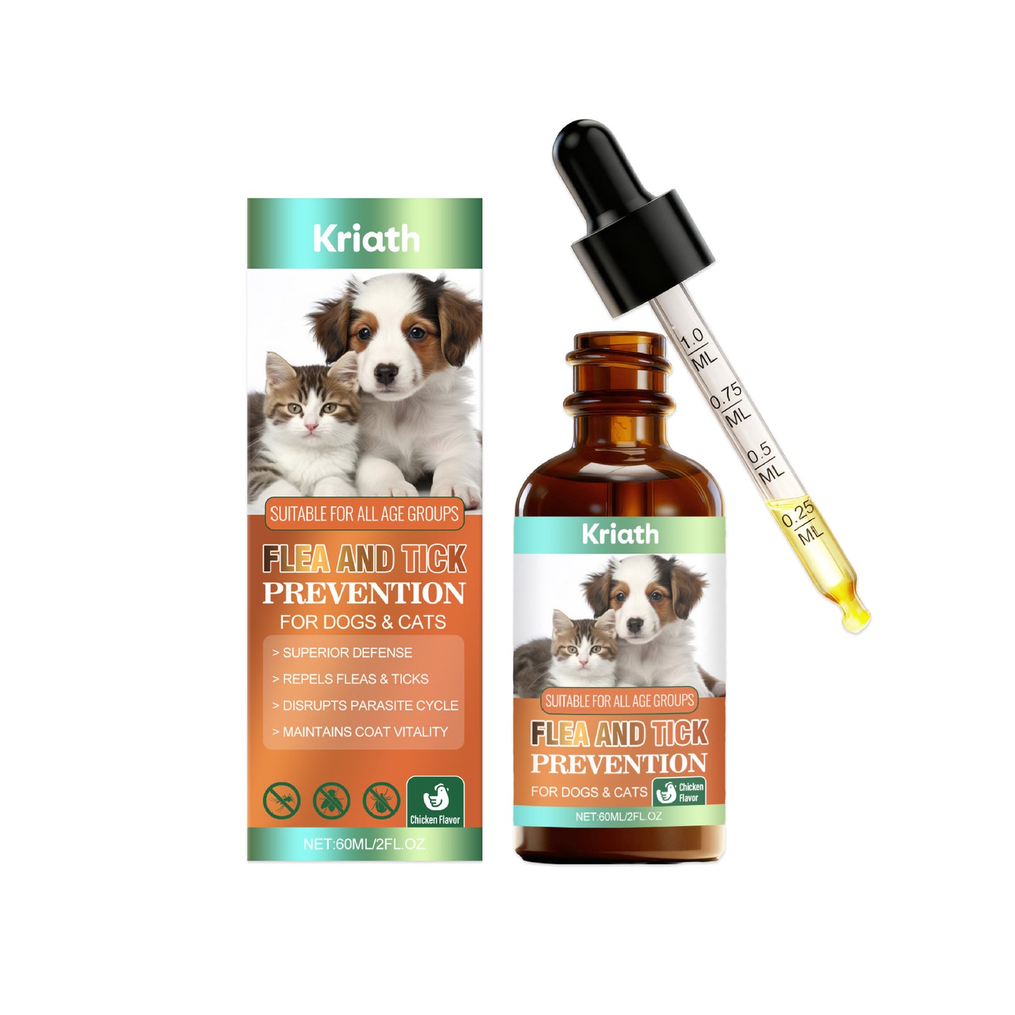 Flea And Tick Prevention Support Drops For Dogs And Cats