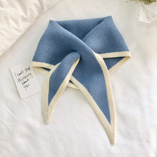 Autumn And Winter Triangle Knitted Shawl Style Women's Outer Scarf