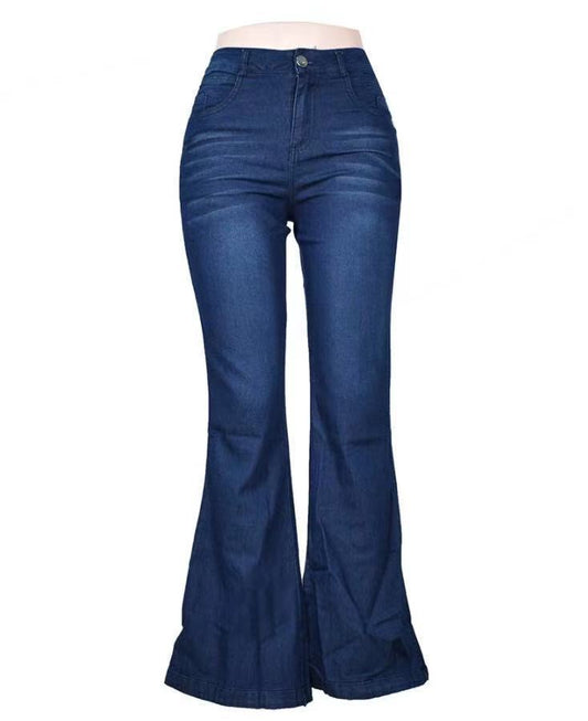 Women's Simple Flared Wide-leg Denim Trousers